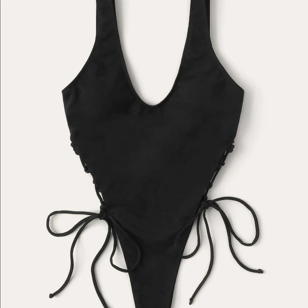Sexy lace up one piece swimsuit